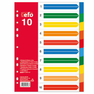 Διαχωριστικά Πλαστικά Α4 10 Θέσεων χρωματιστά