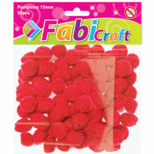 Pom poms Fabi 1.5cm 50τεμ Κόκκινο 130286