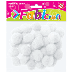Pom poms Fabi 2.5cm 30τεμ Άσπρο 130284