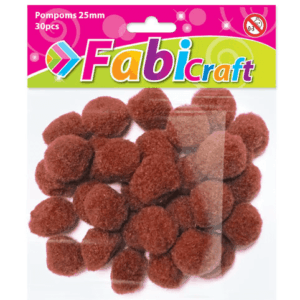 Pom poms Fabi 2.5cm 30τεμ Καφέ 130294