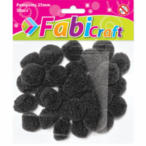 Pom poms Fabi 2.5cm 30τεμ Μαυρο 130291