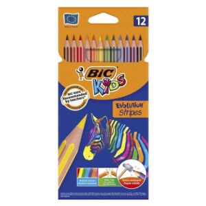 Ξυλομπογιές Bic Evolution Stripes 12 Χρωμάτων