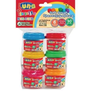 Πλαστελίνη 6 Χρώματα Soft Dough 30gr/τεμ Luna 000620527