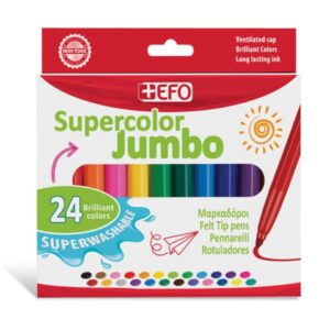 Μαρκαδόροι +Efo Supercolor Jumbo 24τεμ 390224