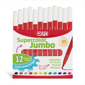 Μαρκαδόροι +Efo Supercolor Jumbo 12τεμ Μονόχρωμοι 12 Χρώματα