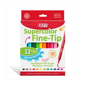 Μαρκαδόροι +Efo Supercolor Fine 12τεμ 390112
