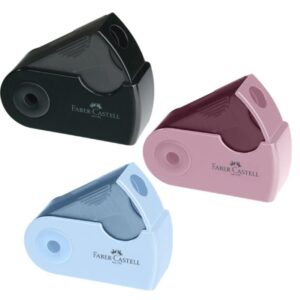 Ξύστρα Faber Castell Sleeve mini Μονή ροζέ μαύρο sky blue 182774