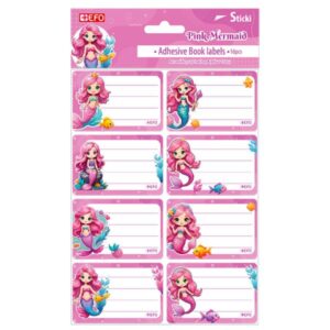 Ετικέτες Αυτοκόλλητες Sticki Pink Mermaid 16τεμ 213141