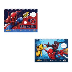 Μπλόκ Ζωγραφικής Α4 40φ Spideman Αυτοκόλλητα+Στένσιλ Diakakis 000508554
