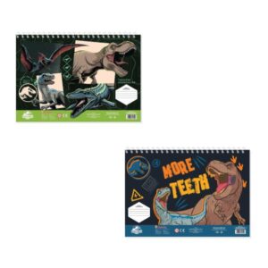 Μπλόκ Ζωγραφικής Α4 40φ Jurassic World Αυτοκόλλητα+Στένσιλ Diakakis 000572011