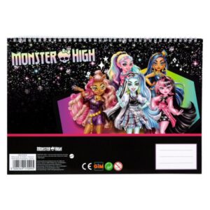 Μπλόκ Ζωγραφικής Α4 40Φ +Αυτοκόλλητα Monster High Gim 350-01416