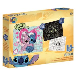 Πάζλ 100τεμ Glow in The Dark Χρωματισμού Stitch Diakakis 000565647