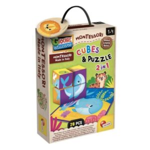 Εκπαιδευτικό Μοντεσσόρι Παζλ με Ξύλινα Κυβάκια 2 σε 1 Lisciani Real Fun Toys 98347