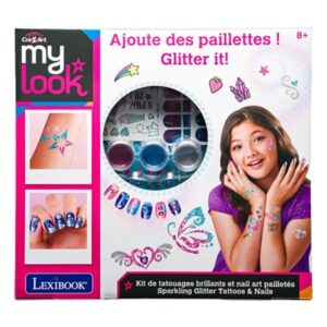 Cra-z-Art Sparkling Glitter Tattoo & Nails Lexibook Real Fun Toys CRSS16