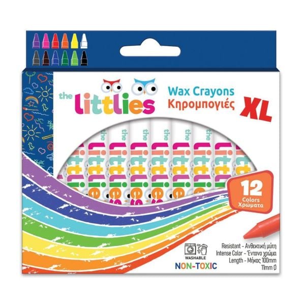Κηρομπογιές XL The Littlies 12 χρώματα Diakakis 000646790