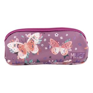Κασετίνα Βαρελάκι Διπλό Butterflies Lilac Must 000587224