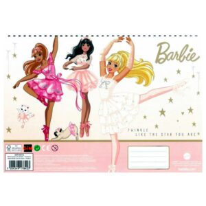 Μπλόκ Ζωγραφικής Α4 40Φ +Αυτοκόλλητα Barbie Gim 349-93416
