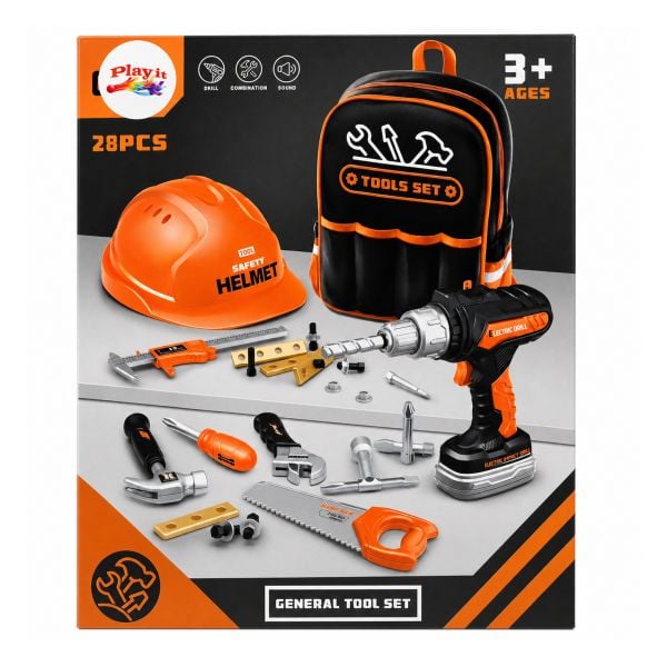 General Tool Set Σετ Εργαλεία Backpack με ηλεκτρικό Τρυπάνι Play It 8637